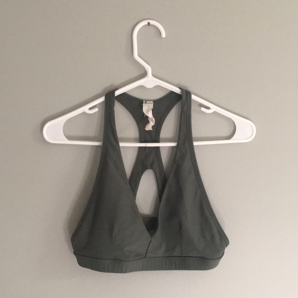 Sage green sports bra crop top